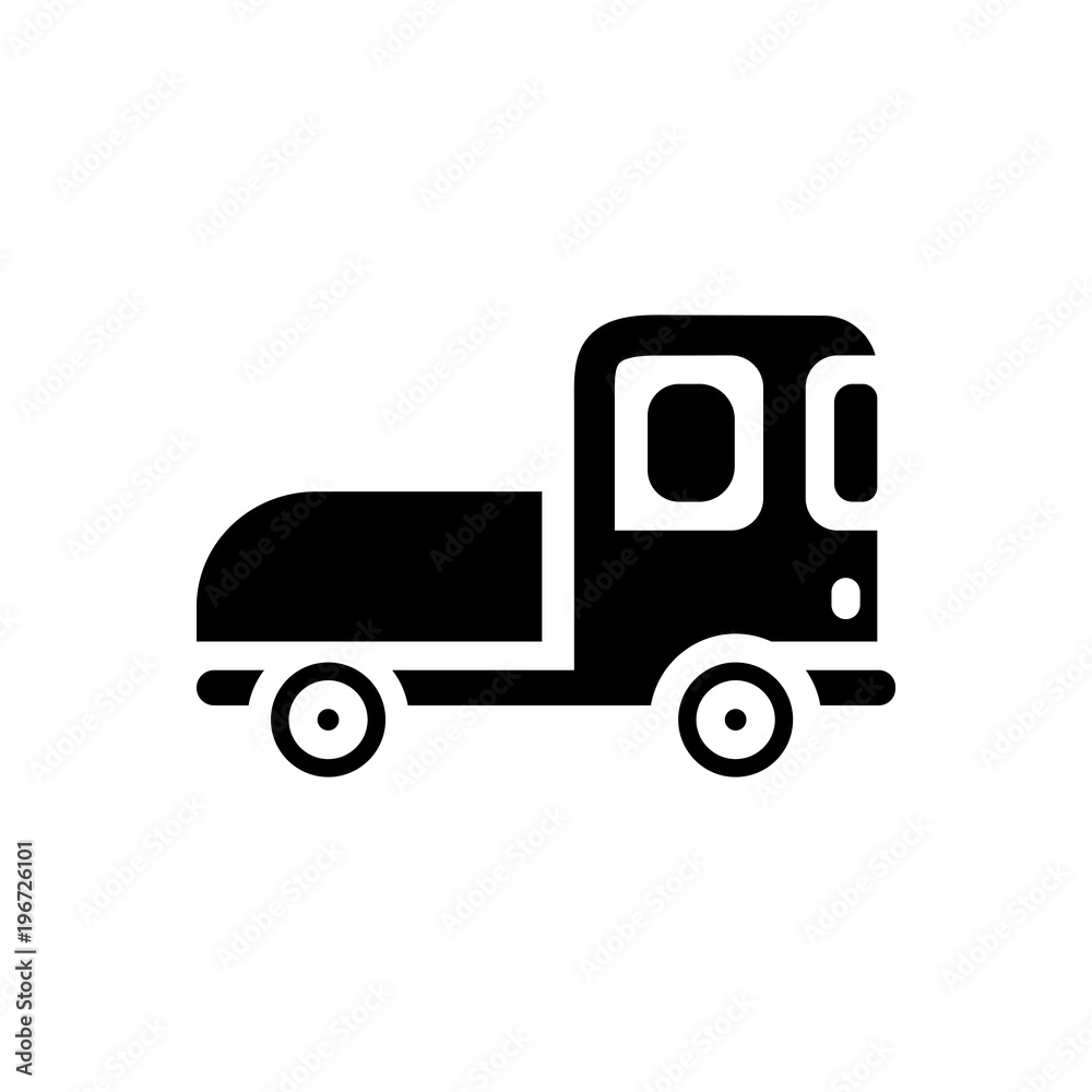 cargo truck filled vector icon