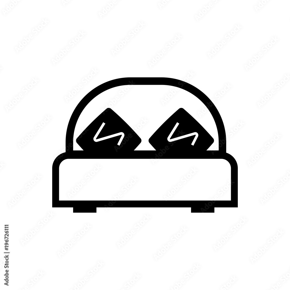 double bed filled vector icon