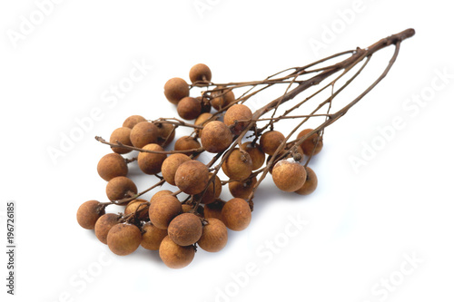 fresh longan on white background