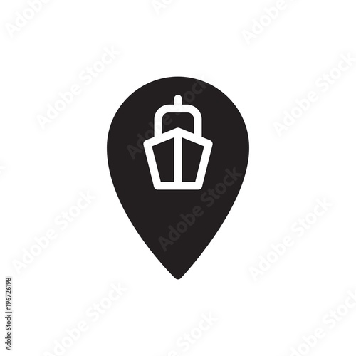 sea port location  filled vector icon. Modern simple isolated sign. Pixel perfect vector  illustration for logo, website, mobile app and other designs
