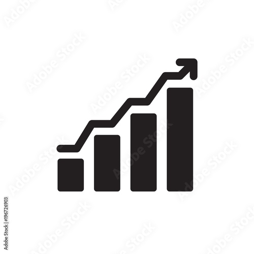 increasing bar chart, increasing diagram filled vector icon. Modern simple isolated sign. Pixel perfect vector  illustration for logo, website, mobile app and other designs