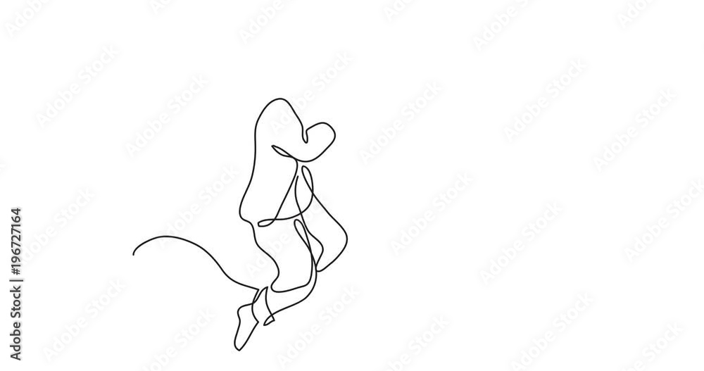 Animation of woman sleeping on pillow - single line drawing Animation of woman sleeping on pillow - single line drawing