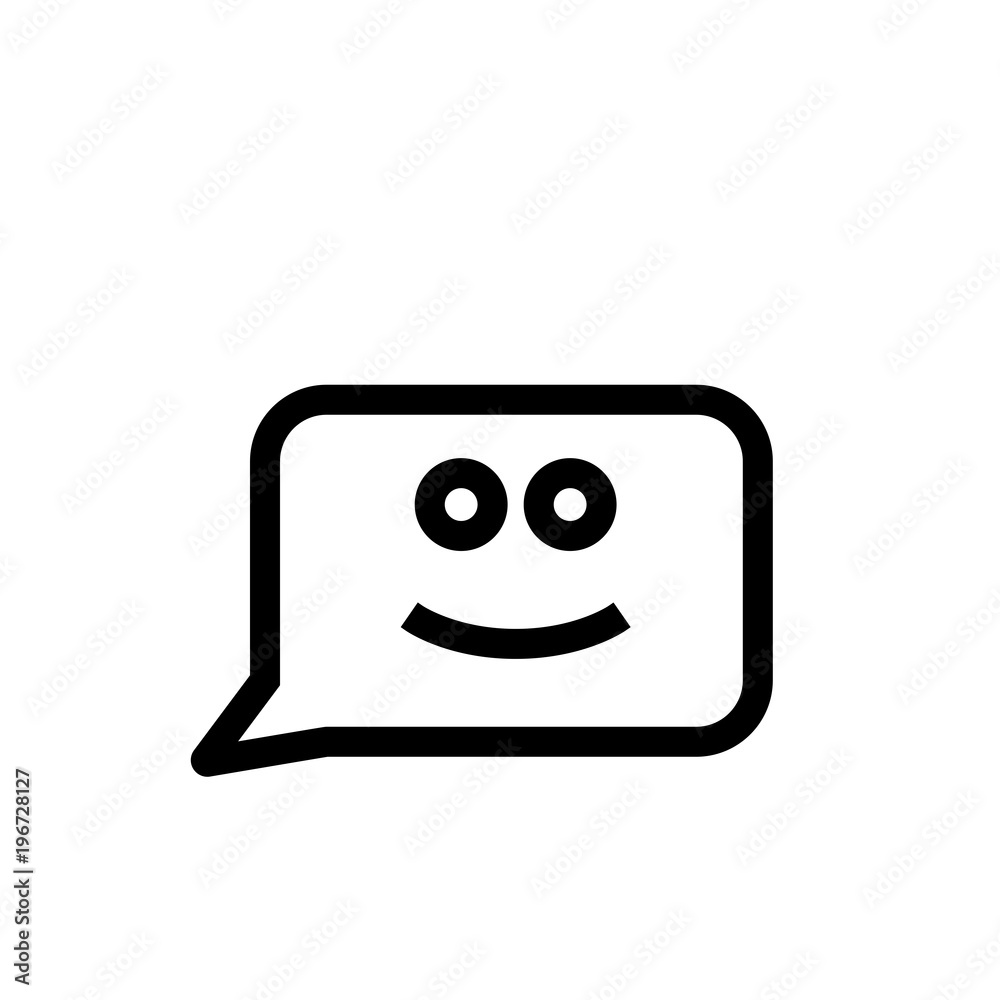 Chat smile outlined vector icon. Modern simple isolated sign. Pixel perfect vector illustration for logo, website, mobile app and other designs Chat smile outlined vector icon. Modern simple isolated sign. Pixel perfect vector illustration for logo, website, mobile app and other designs