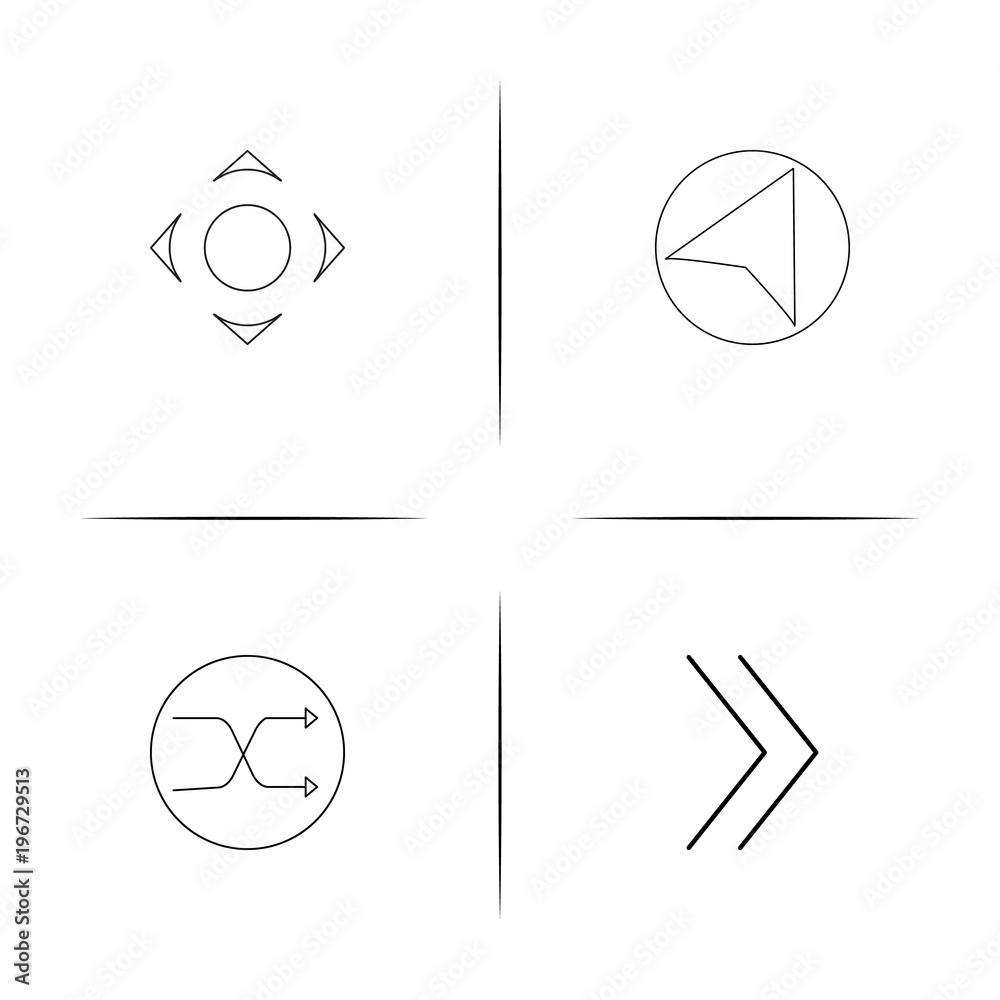 Buttons simple linear icon set.Simple outline icons Buttons simple linear icon set.Simple outline icons