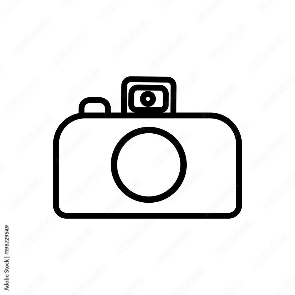 Camera outlined vector icon. Modern simple isolated sign. Pixel perfect vector illustration for logo, website, mobile app and other designs Camera outlined vector icon. Modern simple isolated sign. Pixel perfect vector illustration for logo, website, mobile app and other designs