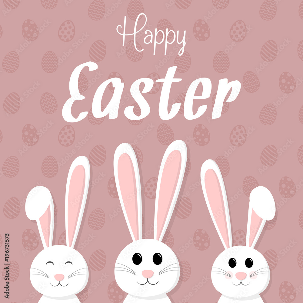Obraz premium Design of a poster with easter bunny. Vector.