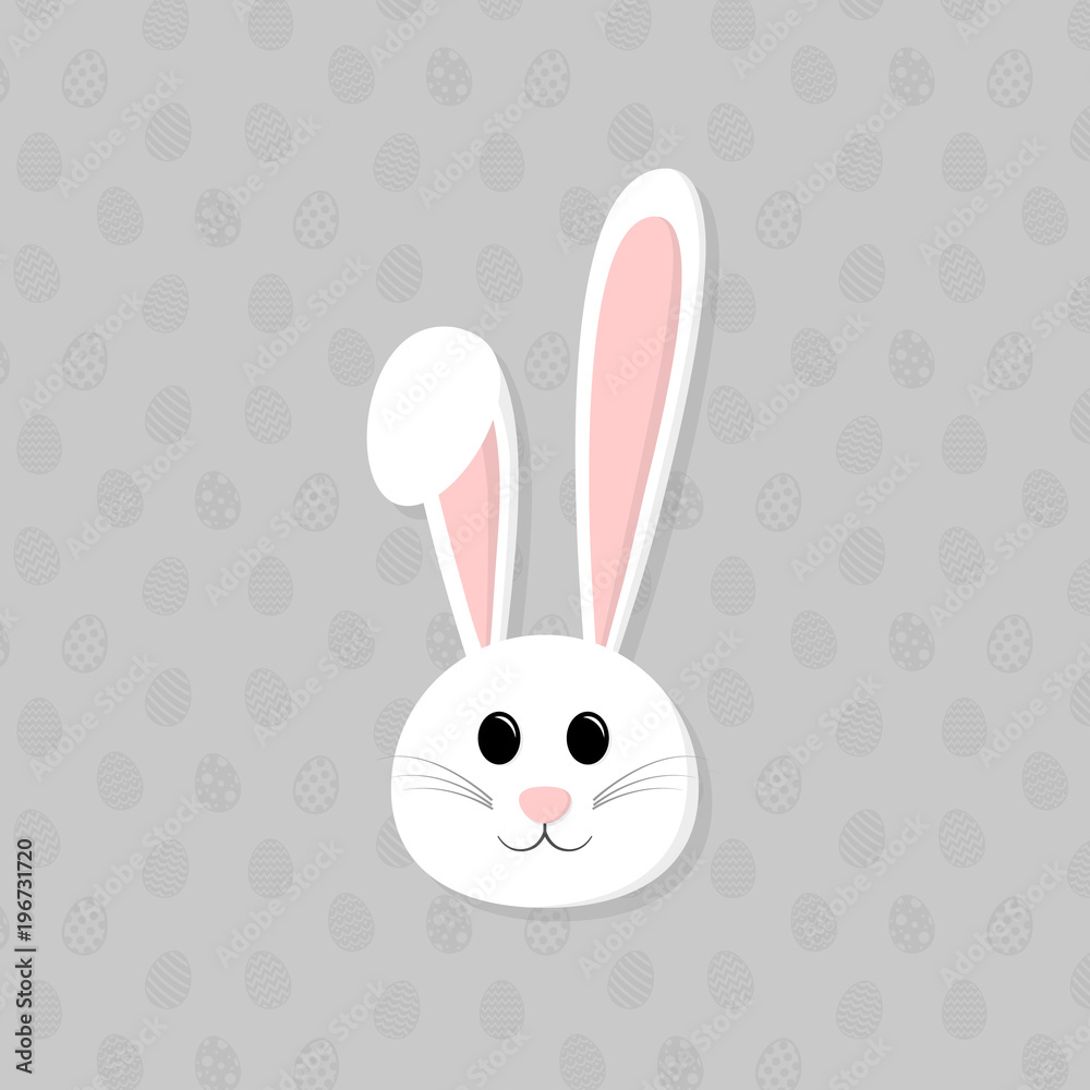 Easter rabbit - cute poster with copyspace. Vector.