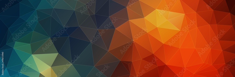 Horizontal triangle banner. Vector Background
