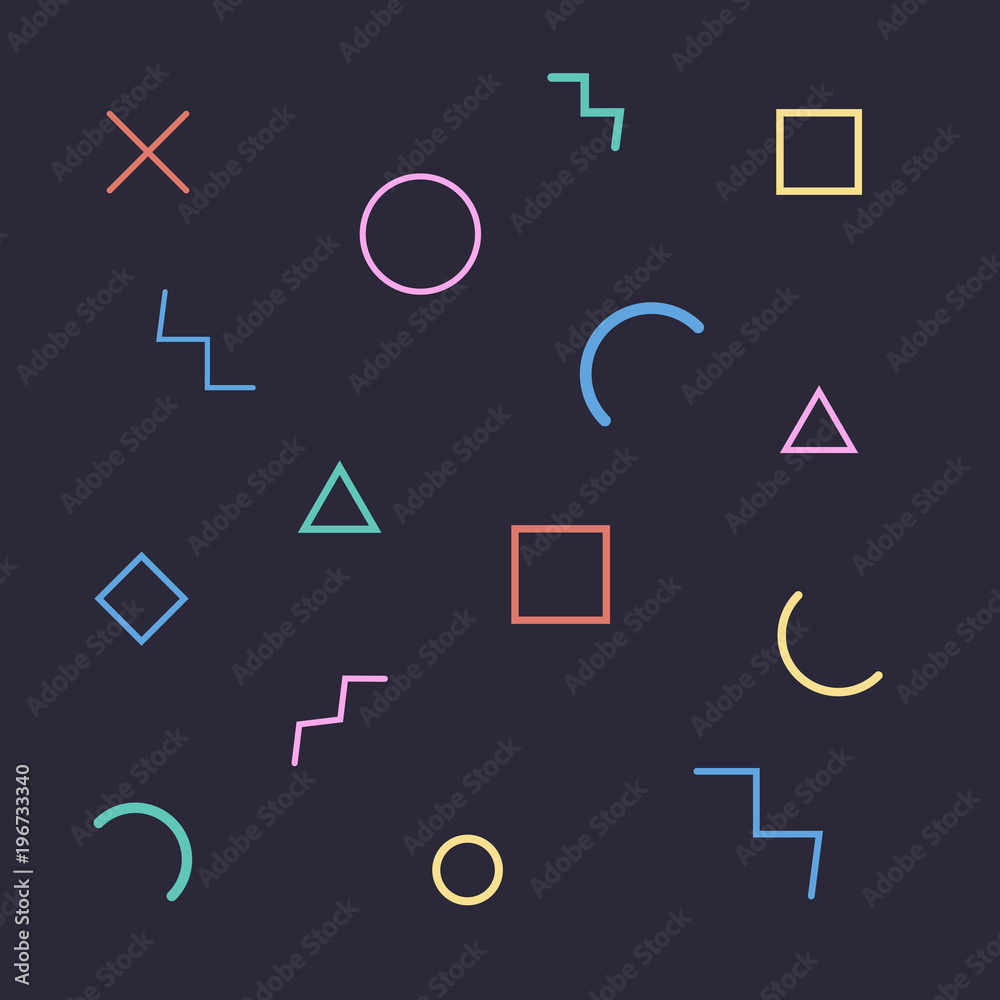 memphis pattern 80's-90's styles with different shapes. Trendy memphis style. Vector repeating texture. memphis pattern 80's-90's styles with different shapes. Trendy memphis style. Vector repeating texture.