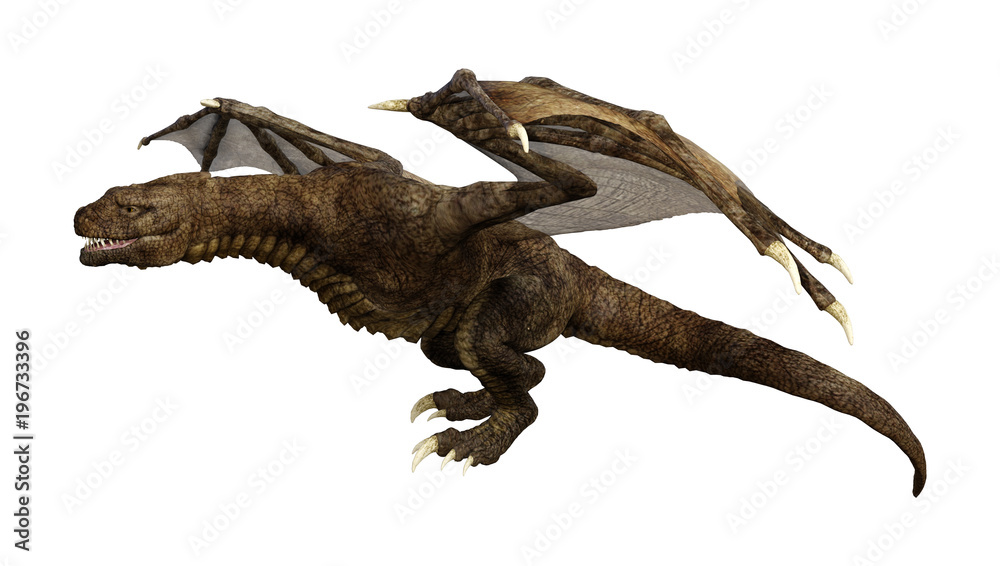 3D Rendering Fantasy Dragon on White 3D Rendering Fantasy Dragon on White