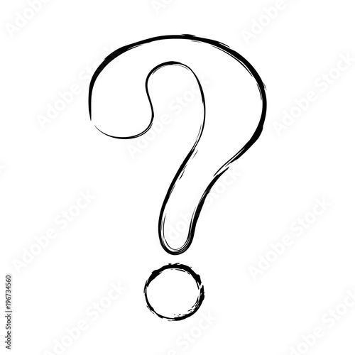 Cartoon question mark - hand drawn icon. Vector.