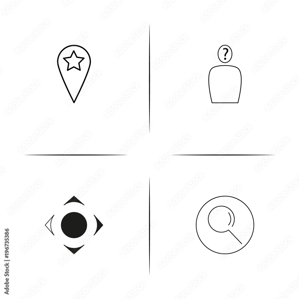 Maps And Navigation simple linear icon set.Simple outline icons Maps And Navigation simple linear icon set.Simple outline icons