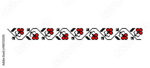 Traditional Romanian folk art knitted embroidery pattern