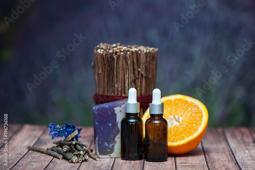 Organic cosmetics, natural fruit oils. Concept spa, skin care, ecological and organic natural cosmetics
