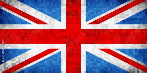 Grunge mosaic Flag of Great Britain - illustration, 
Flag of United Kingdom, 
Abstract grunge mosaic vector
