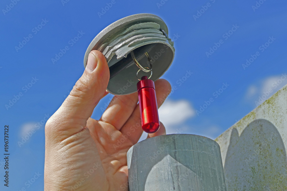 Found a geocache inside a road sign