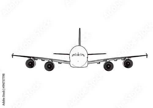 sketch of a passenger airplane vector