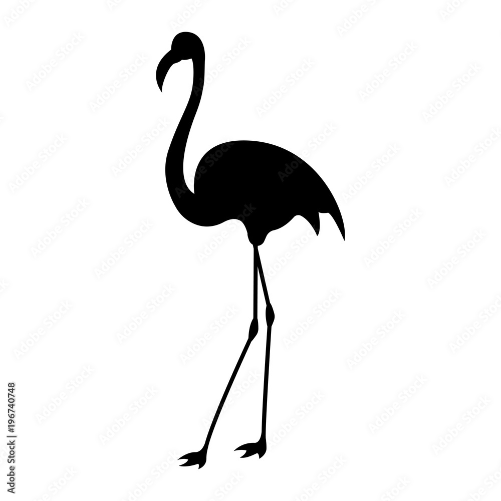 Naklejka premium Vector image of a silhouette of a flamingo bird