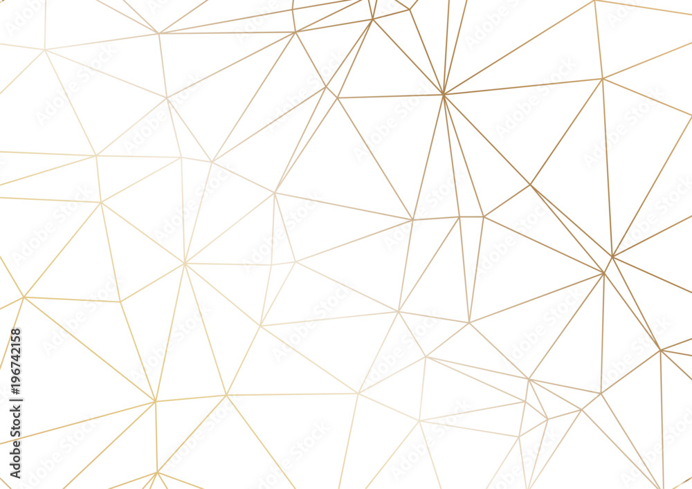 Gold polygonal texture. Vector cover design for wedding invintation, placards, banners, flyers, presentations and business cards