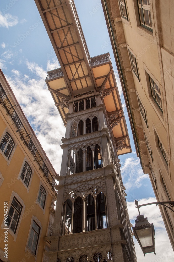 Fototapeta premium Elevador de Santa Justa, Lissabon, Juli 2017