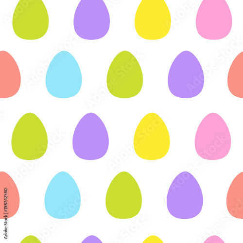 Seamless Easter Pattern, Cute Ornament With Decorative Colorful Eggs Vector Illustration
