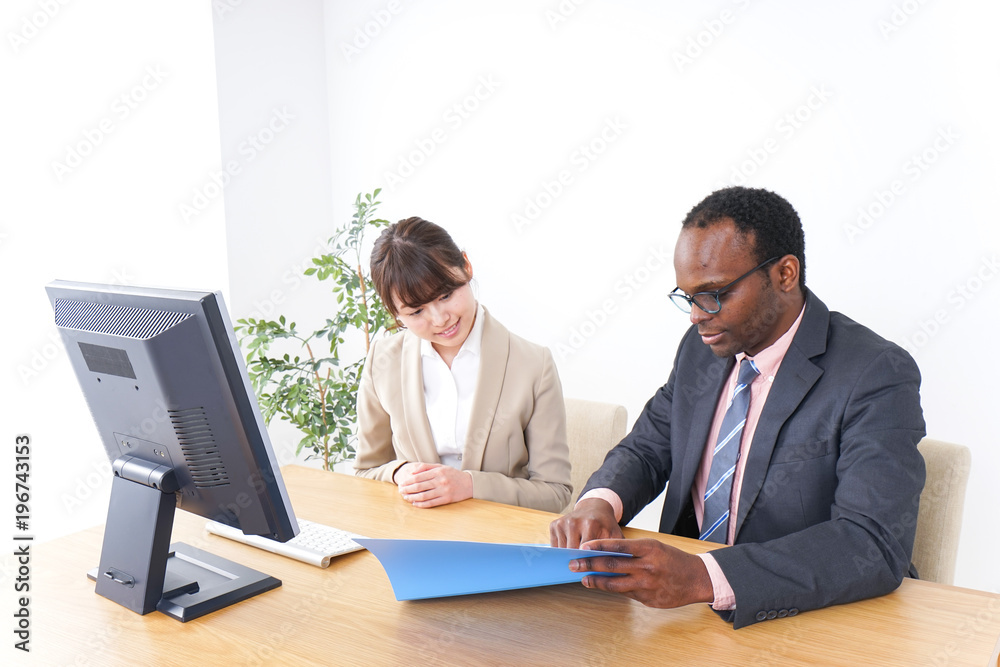Global businessperson at office Global businessperson at office