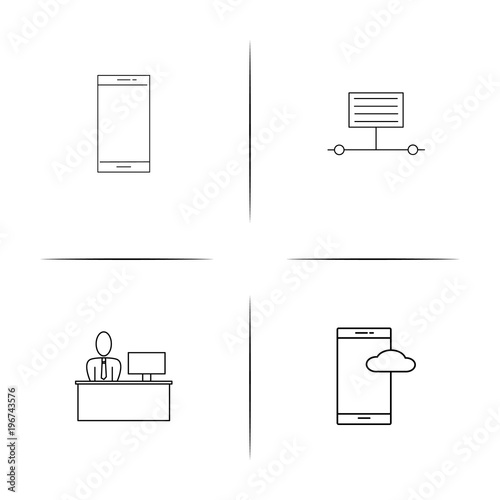 Devices simple linear icon set.Simple outline icons