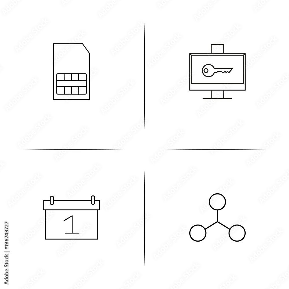 Devices simple linear icon set.Simple outline icons Devices simple linear icon set.Simple outline icons