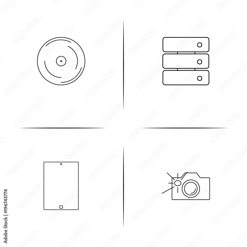 Devices simple linear icon set.Simple outline icons Devices simple linear icon set.Simple outline icons
