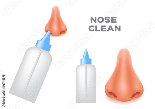 washes out the nose with saline . a mucus from sinus vector