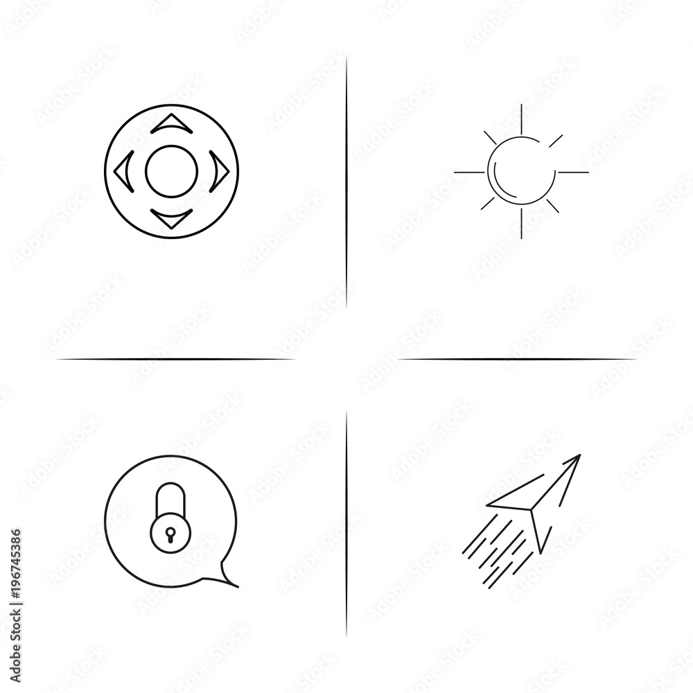 Interface simple linear icon set.Simple outline icons Interface simple linear icon set.Simple outline icons
