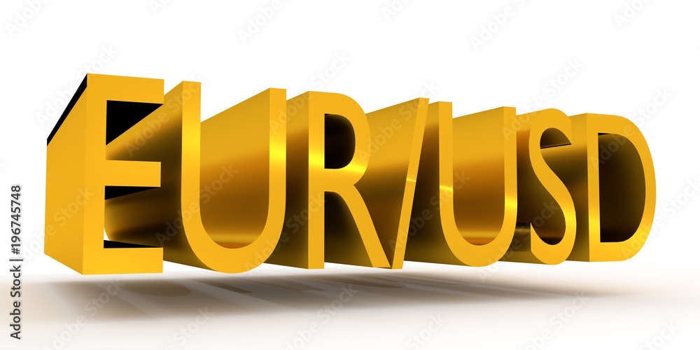 Financial market trading concept. Currency pair. EUR - Euro and USD - United States Dollar. 3D rendering Financial market trading concept. Currency pair. EUR - Euro and USD - United States Dollar. 3D rendering