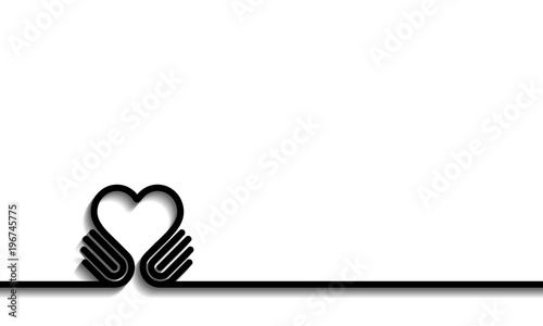Hands forming a love heart. Business partnership, together, volunteering and helping concept. Give icon Isolated on white. Vector