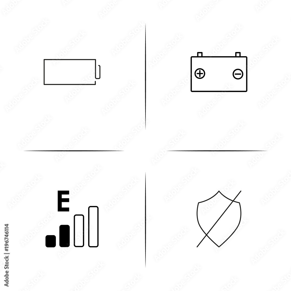 Interface simple linear icon set.Simple outline icons Interface simple linear icon set.Simple outline icons