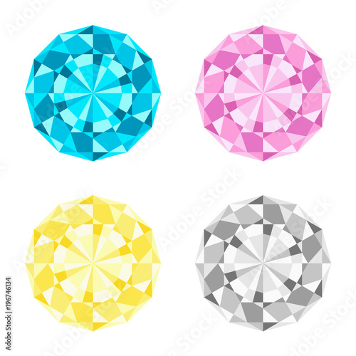 Set of crystal on a white background