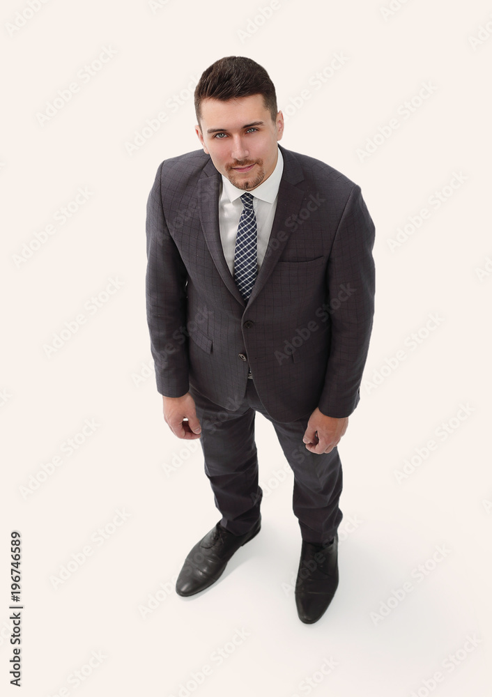 from the top. businessman goes forward from the top. businessman goes forward