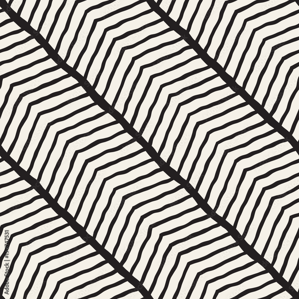 Simple ink geometric pattern. Monochrome black and white strokes background. Hand drawn texture for your design