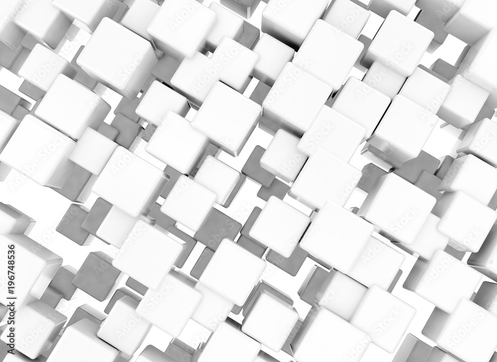 Astract digital background white cubes Astract digital background white cubes
