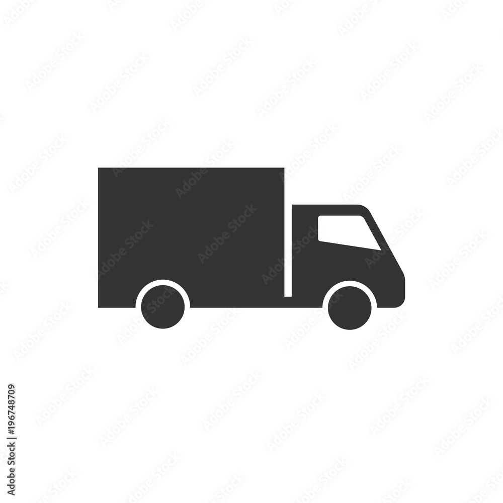 Delivery truck icon. Transport sign. Vector illustration. Flat design. Delivery truck icon. Transport sign. Vector illustration. Flat design.