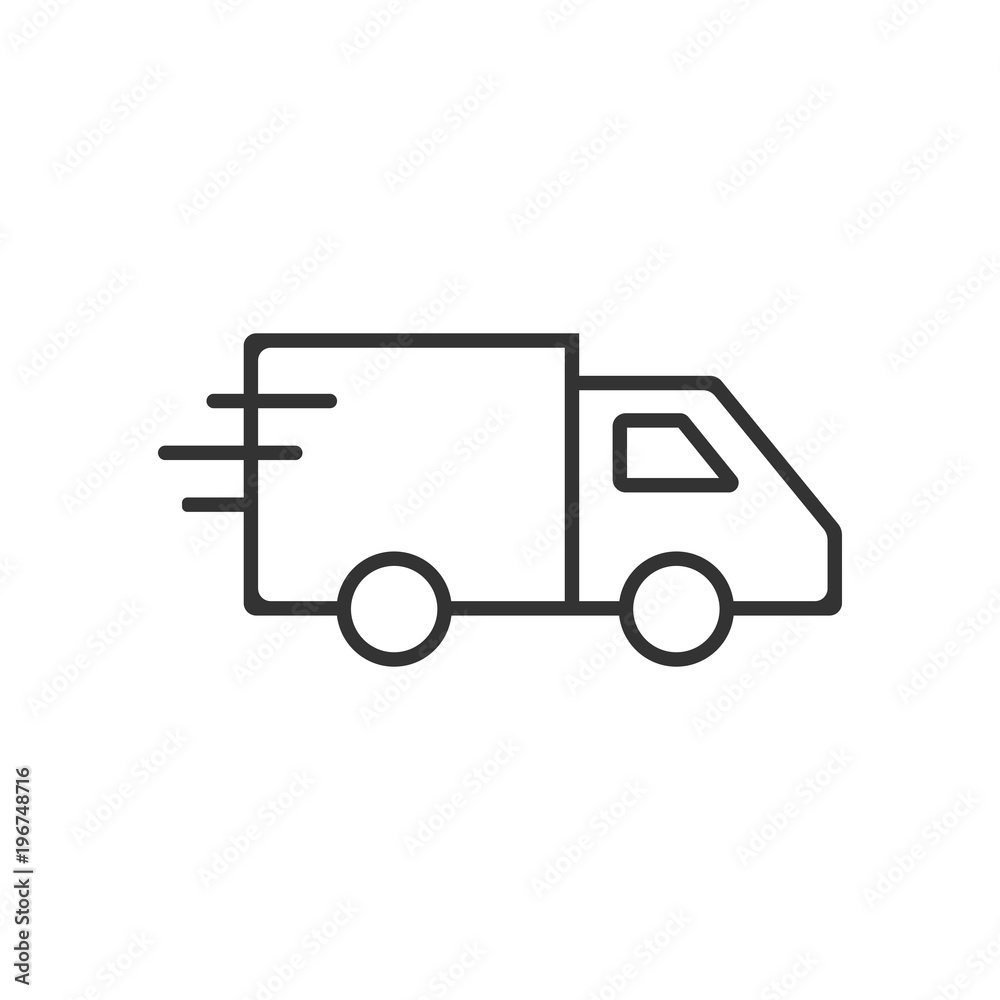 Delivery truck icon. Transport sign. Vector illustration. Flat design.