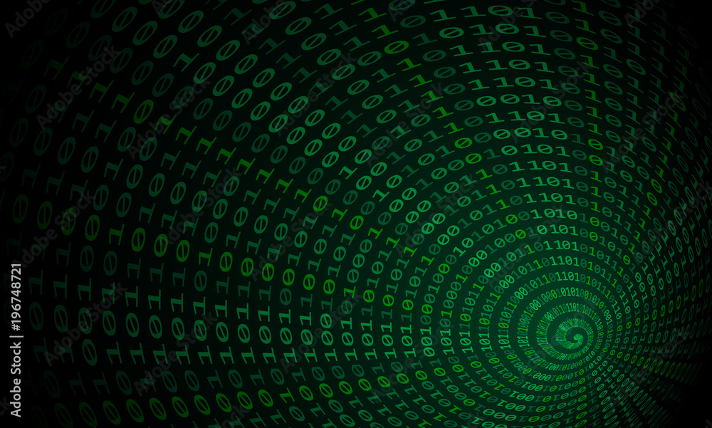 Binary code tunnel, vector background. Computer technology Binary code tunnel, vector background. Computer technology
