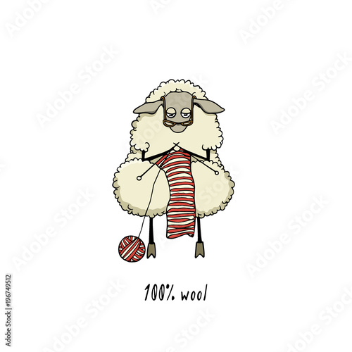 Hand drawn sheep character