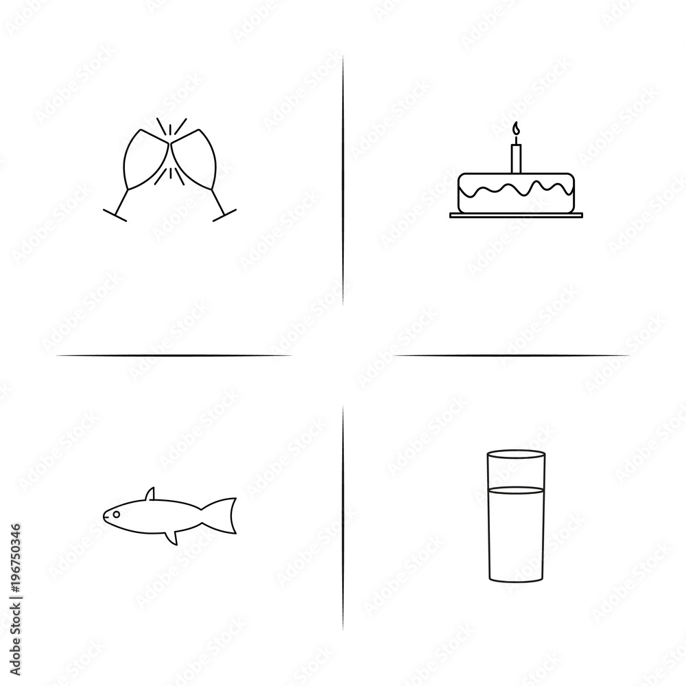 Food And Drink simple linear icon set.Simple outline icons Food And Drink simple linear icon set.Simple outline icons