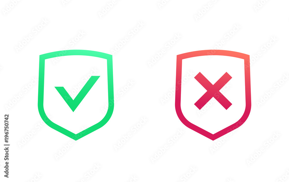 check marks and shield check marks and shield