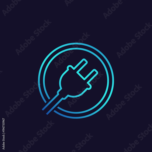 electric plug icon, vector logo