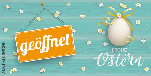 Frohe Ostern Schild Zu Ostern Geöffnet