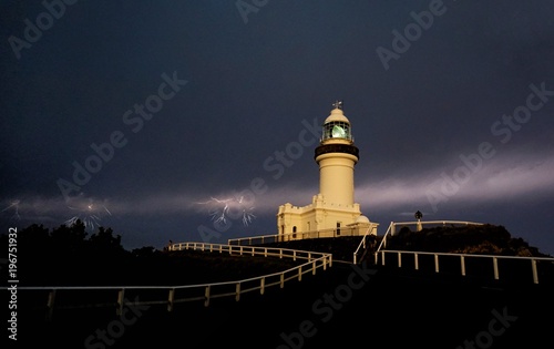 Cuadro en lienzo Gewitter | Blitz am Leuchtturm in Byron Bay, Australien