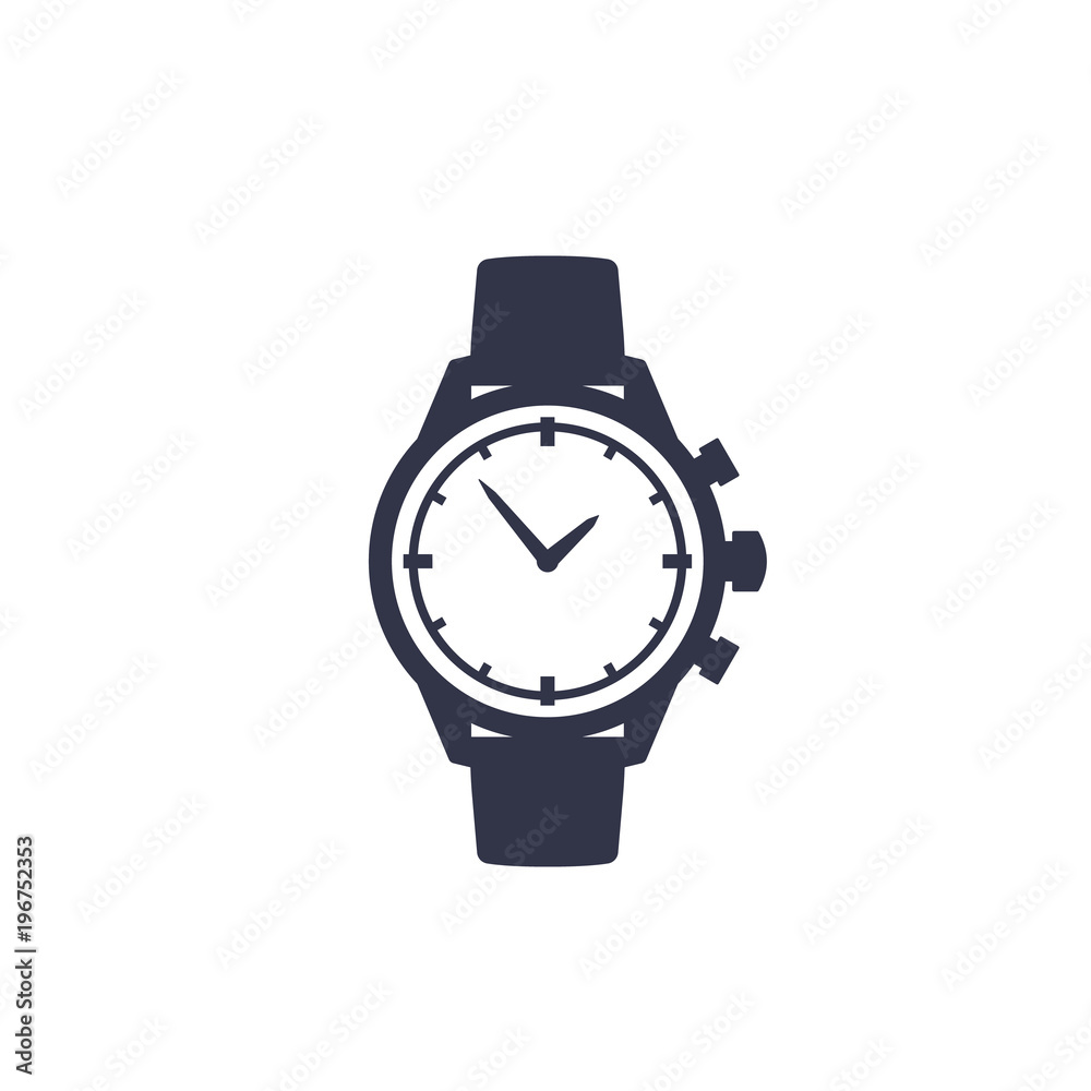 watch vector icon isolated on white watch vector icon isolated on white
