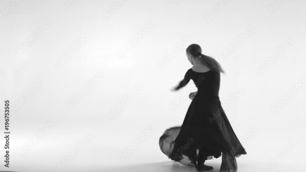 young attractive woman is dancing modern. variety choreography 4 k young attractive woman is dancing modern. variety choreography 4 k