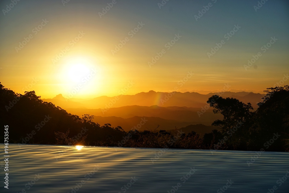 Sonnenuntergang im Lamington Nationalpark, Queensland, Australien